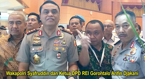 Wakapolri Syafruddin dan Ketua DPD-REI Provinsi Gorontalo Arifin Djakani